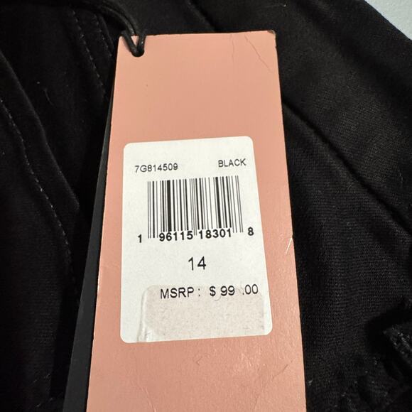 Jen7 Womens Pants Black Cropped Wide Leg High Rise Pockets Zip Button Close New - Picture 12 of 16